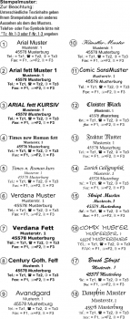 Textfeld Tabelle Muste