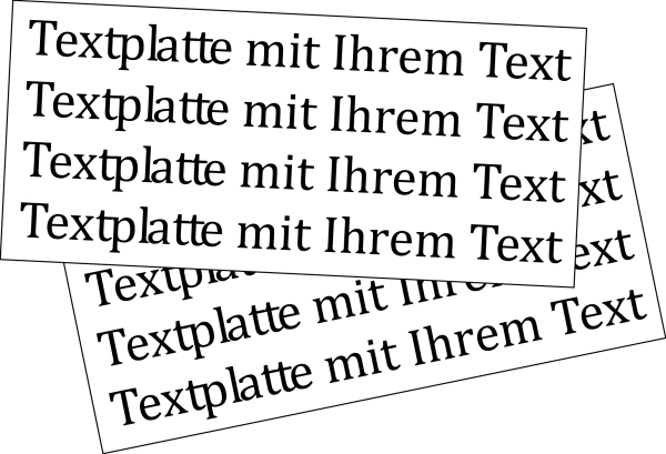 3 cm x 1 cm Textplatte max. 2 Zeilen